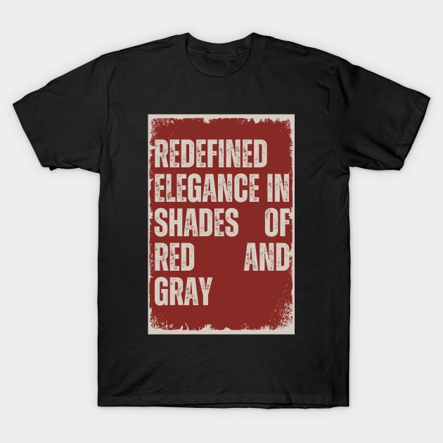 Redefined Elegance in Shades of Red and Gray T-Shirt by KC Crafts & Creations